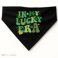 In My Lucky Era St Patricks Day Shamrock USA-Made Doggie Bandana thumb 0
