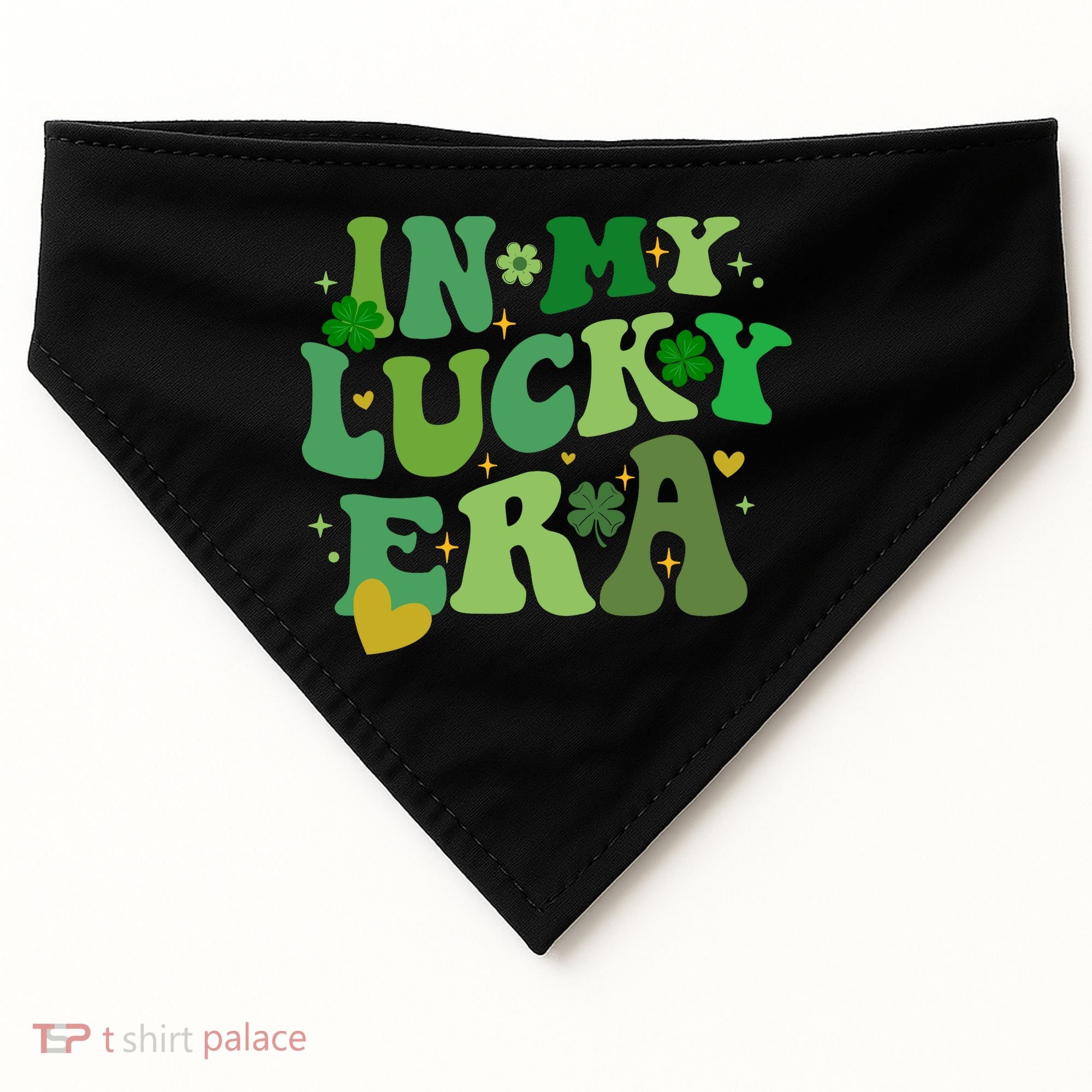 In My Lucky Era St Patricks Day Shamrock USA-Made Doggie Bandana