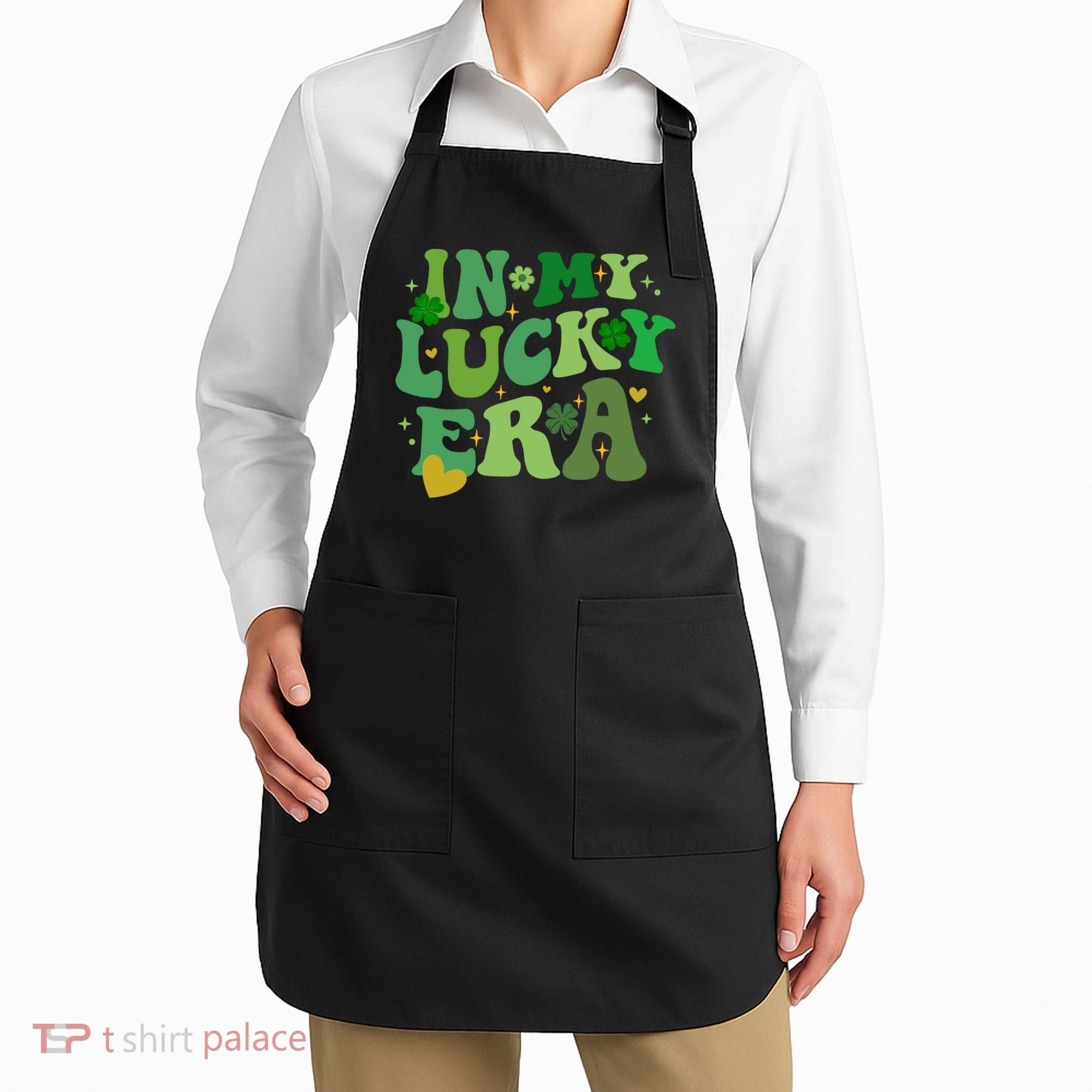 In My Lucky Era St Patricks Day Shamrock Apron