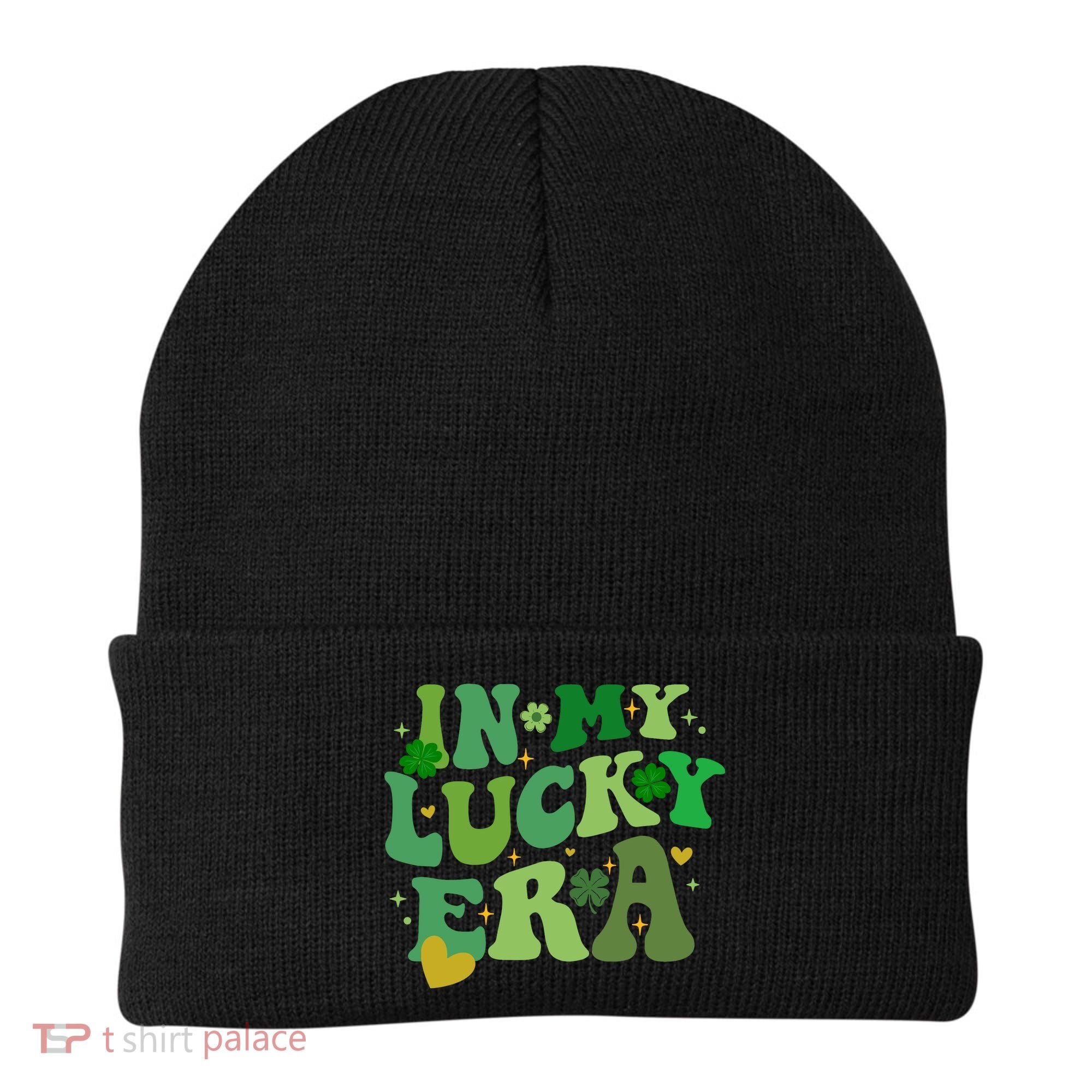 In My Lucky Era St Patricks Day Shamrock Beanie
