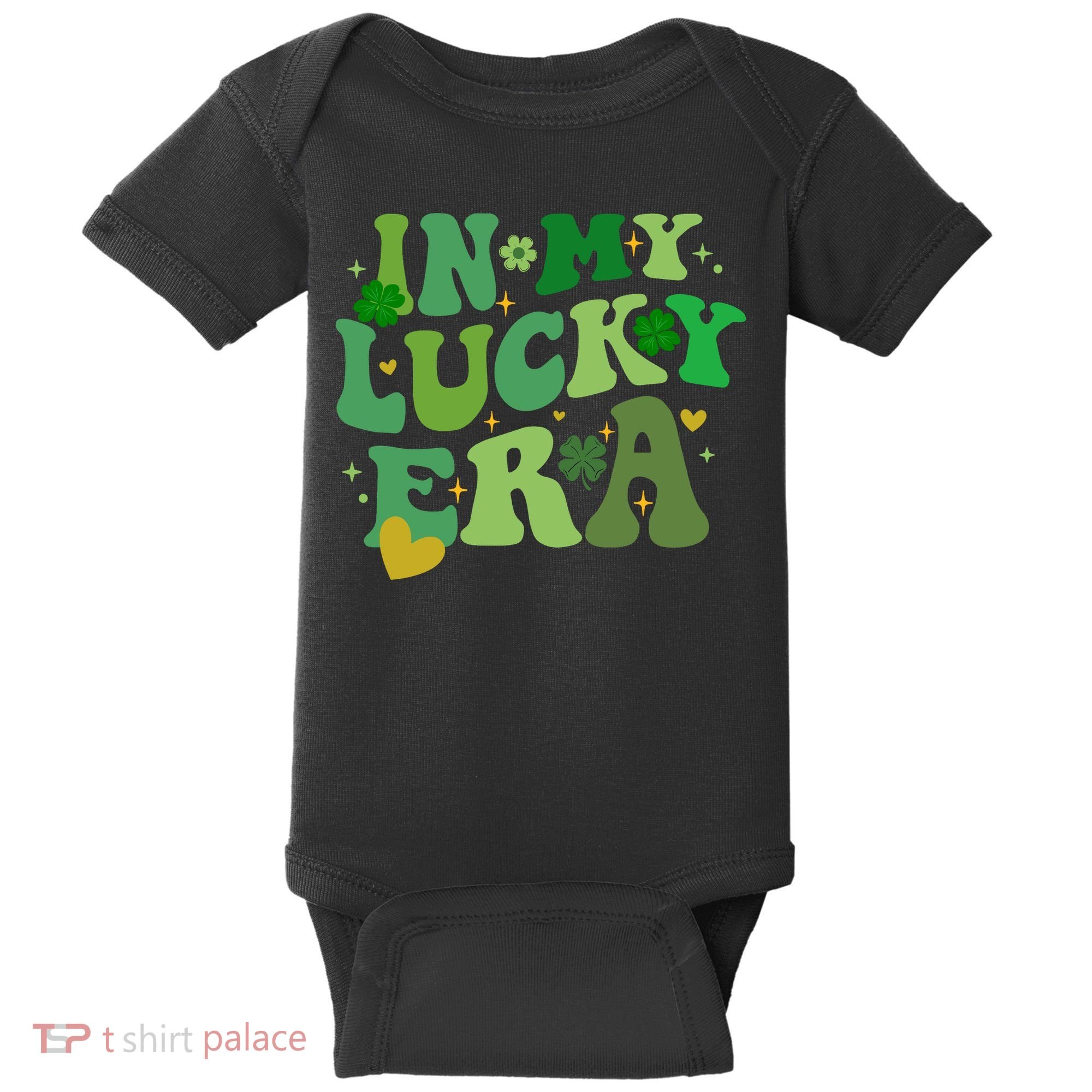 In My Lucky Era St Patricks Day Shamrock Baby Bodysuit