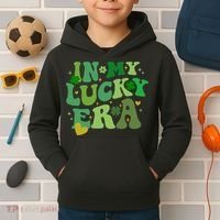 In My Lucky Era St Patricks Day Shamrock Kids Hoodie thumb 2