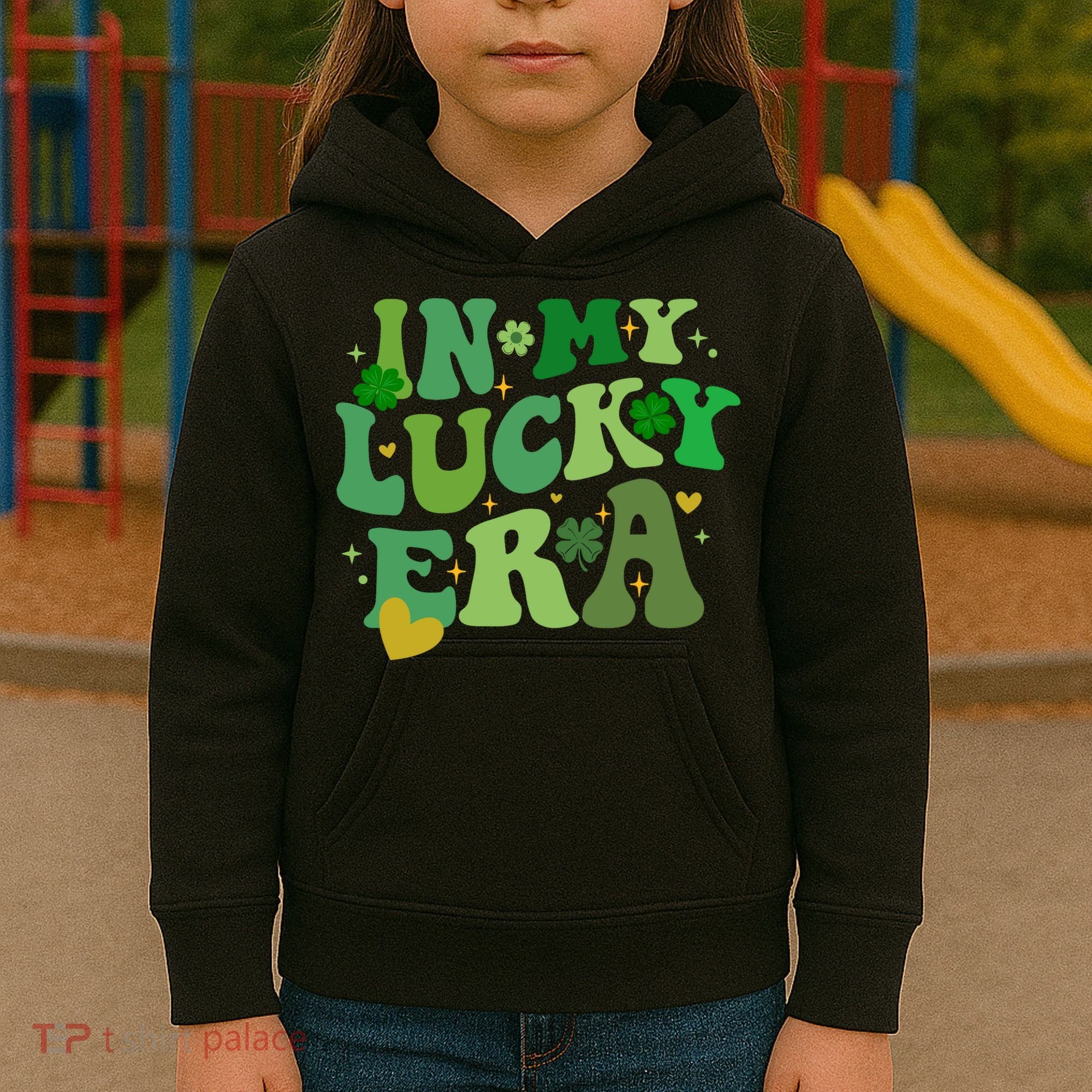 In My Lucky Era St Patricks Day Shamrock Kids Hoodie