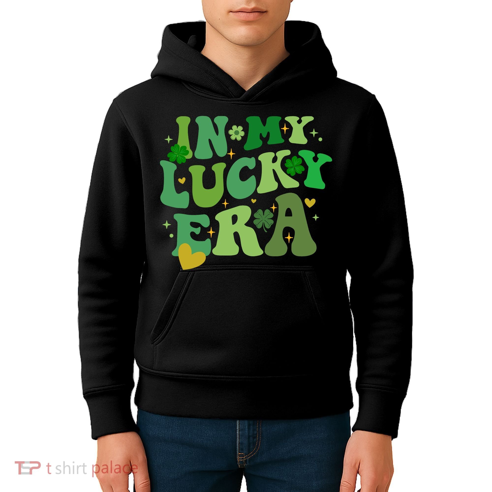 In My Lucky Era St Patricks Day Shamrock Kids Hoodie