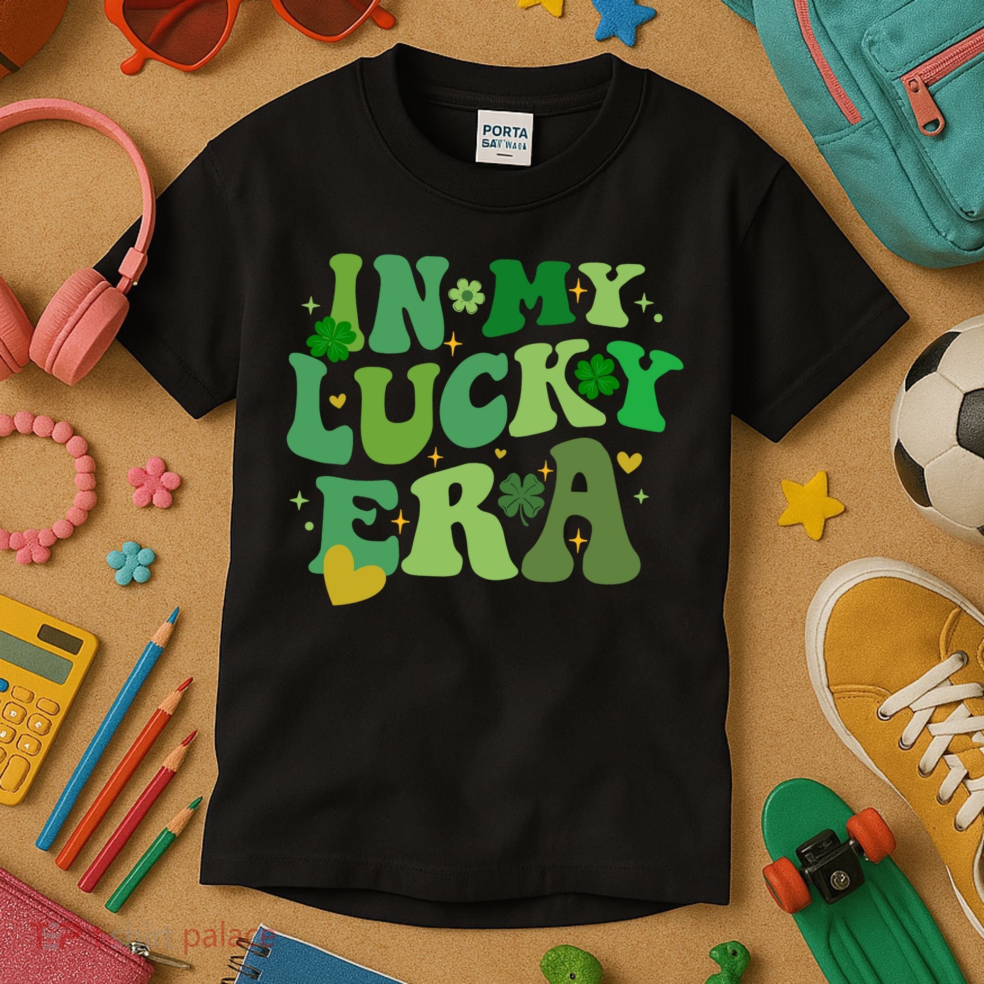 In My Lucky Era St Patricks Day Shamrock Kids T-Shirt