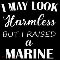 I May Look Harmless But I Raised A Marine Kids Sweatshirt thumb 2