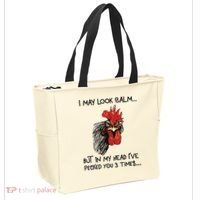 I May Look Calm Chicken Funny Rooster Tee Tote Bag thumb 2