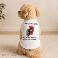 I May Look Calm Chicken Funny Rooster Tee Doggie Tank thumb 2