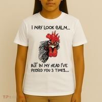 I May Look Calm Chicken Funny Rooster Tee T-Shirt thumb 4
