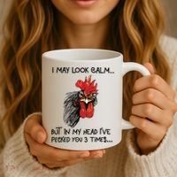 I May Look Calm Chicken Funny Rooster Tee Coffee Mug thumb 3