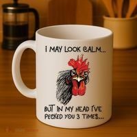 I May Look Calm Chicken Funny Rooster Tee Coffee Mug thumb 4