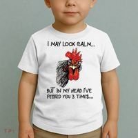 I May Look Calm Chicken Funny Rooster Tee Toddler T-Shirt thumb 2