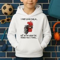 I May Look Calm Chicken Funny Rooster Tee Kids Hoodie thumb 2