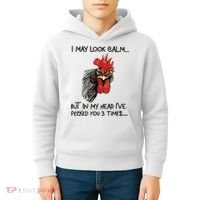 I May Look Calm Chicken Funny Rooster Tee Kids Hoodie thumb 4