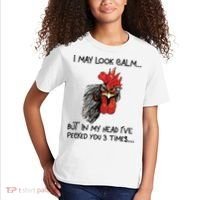 I May Look Calm Chicken Funny Rooster Tee Kids T-Shirt thumb 2