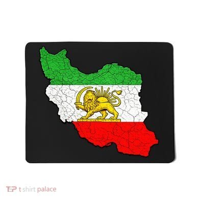 Iran Map Lion Sun Emblem Vintage Persian Heritage Mousepad