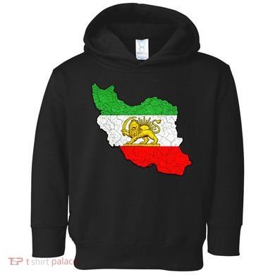Iran Map Lion Sun Emblem Vintage Persian Heritage Toddler Hoodie