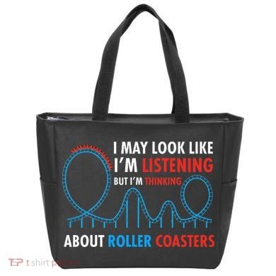 I May Look Like IM Listening Roller Coaster Lover Tote Bag