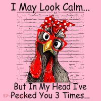I May Look Calm But In My Head Ive Pecked You 3 Times Coaster thumb 2