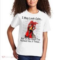 I May Look Calm But In My Head Ive Pecked You 3 Times Kids T-Shirt thumb 2