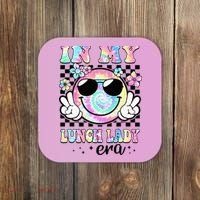 In My Lunch Lady Era Groovy Retro Back To School Funny Coaster thumb 0
