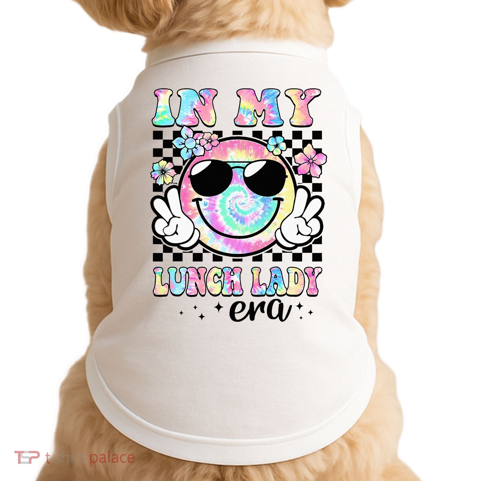 In My Lunch Lady Era Groovy Retro Back To School Funny Doggie Tank
