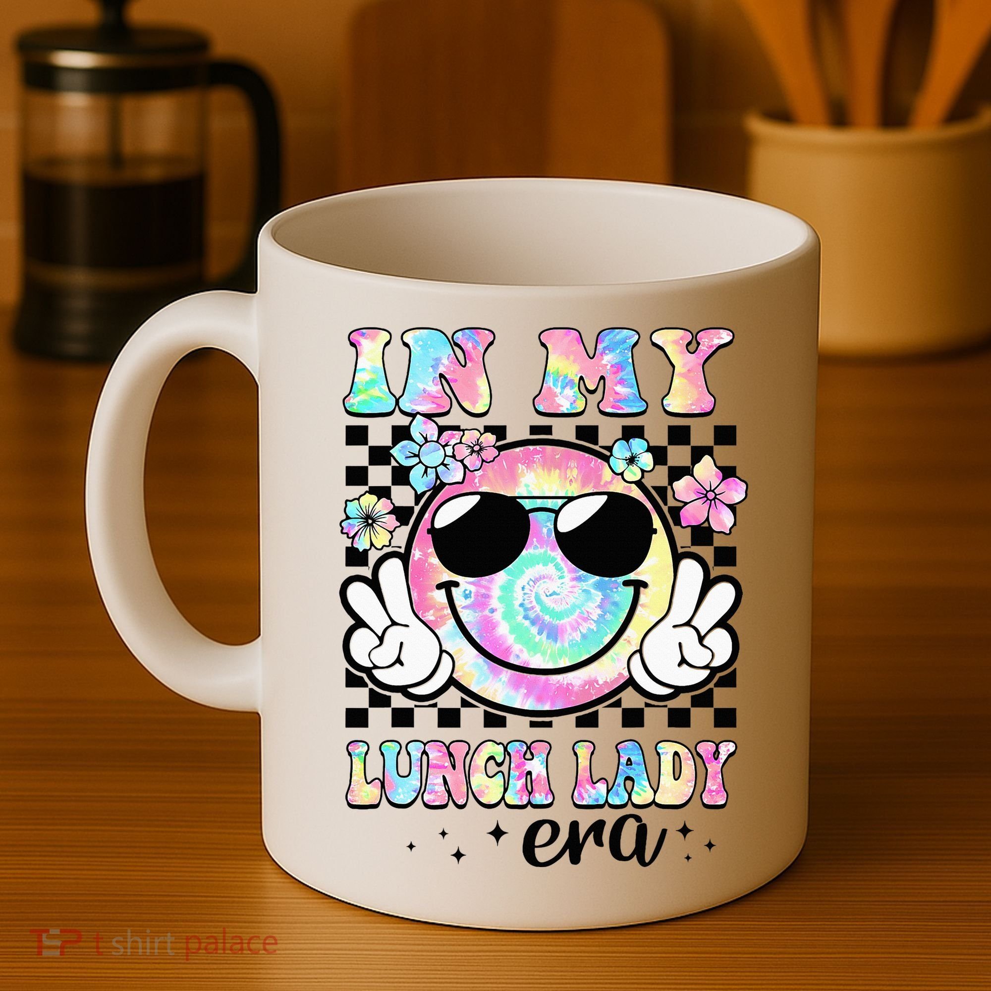 In My Lunch Lady Era Groovy Retro Back To School Funny Coffee Mug