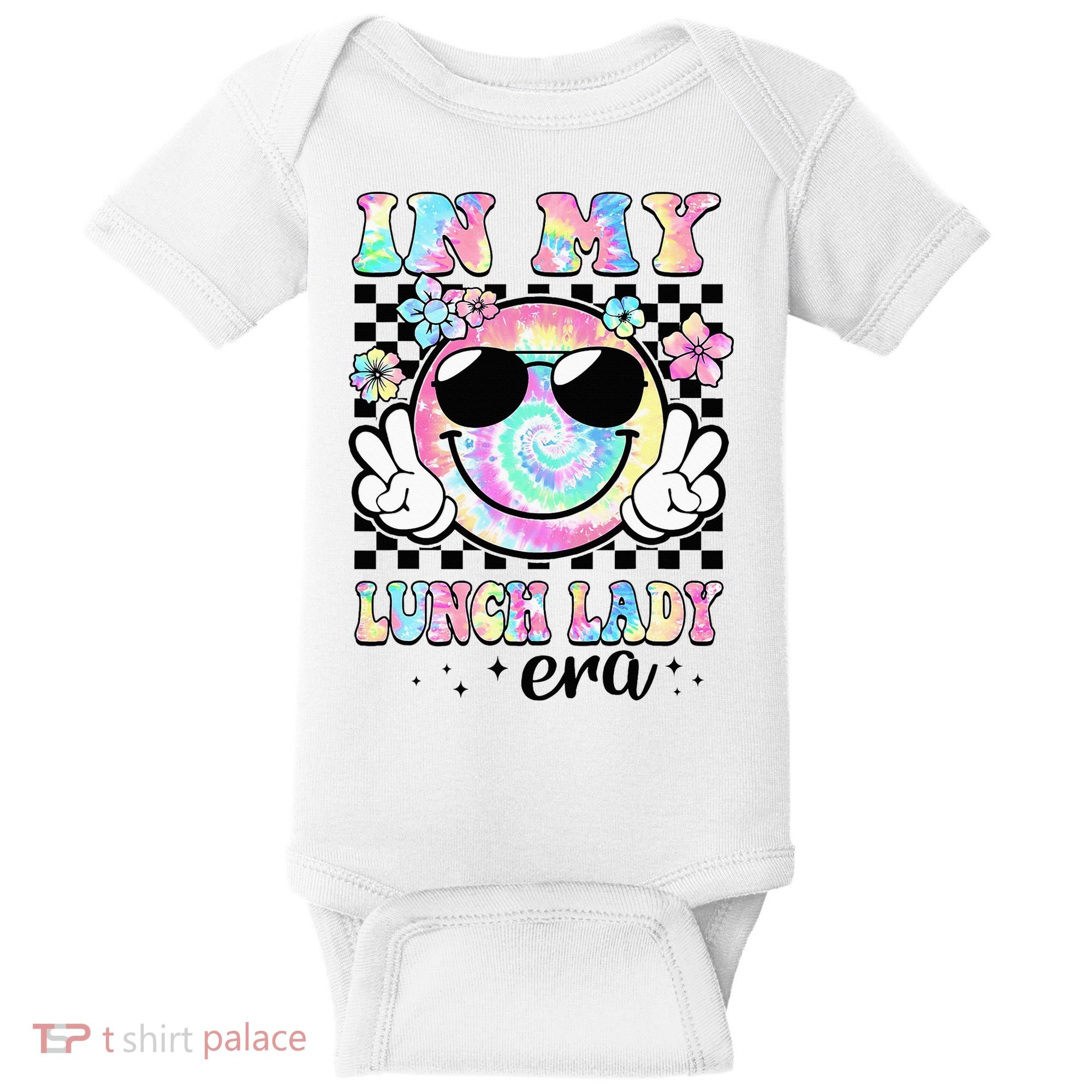 In My Lunch Lady Era Groovy Retro Back To School Funny Baby Bodysuit