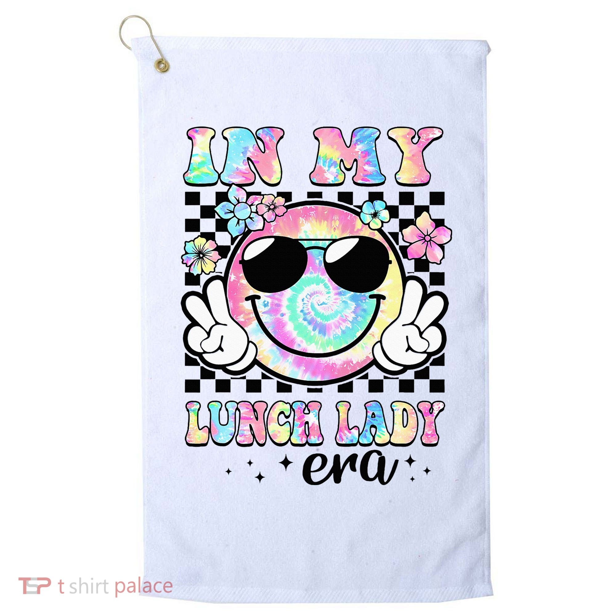 In My Lunch Lady Era Groovy Retro Back To School Funny Golf Towel