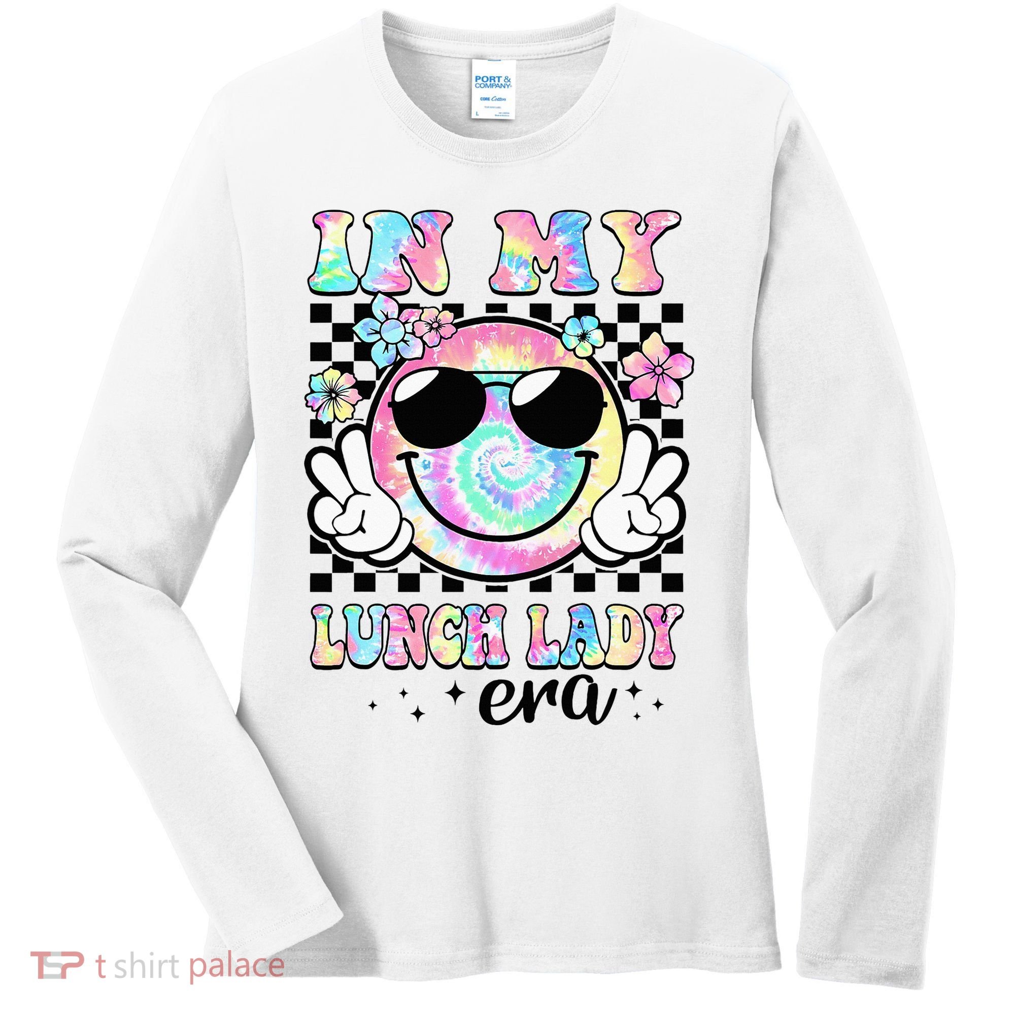 In My Lunch Lady Era Groovy Retro Back To School Funny Women's Long Sleeve Shirt