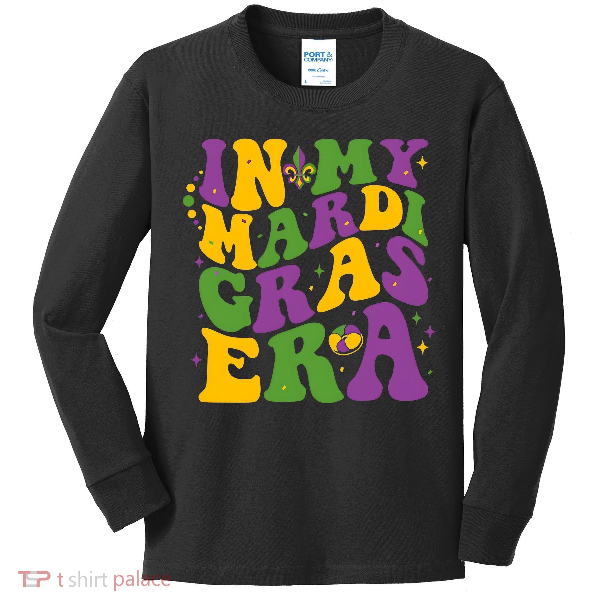 In My Mardi Gras Era Funny Holiday Kids Long Sleeve Shirt