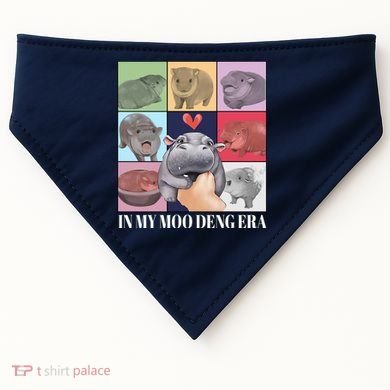 In My Moo Deng Era Funny Hippo Meme USA-Made Doggie Bandana