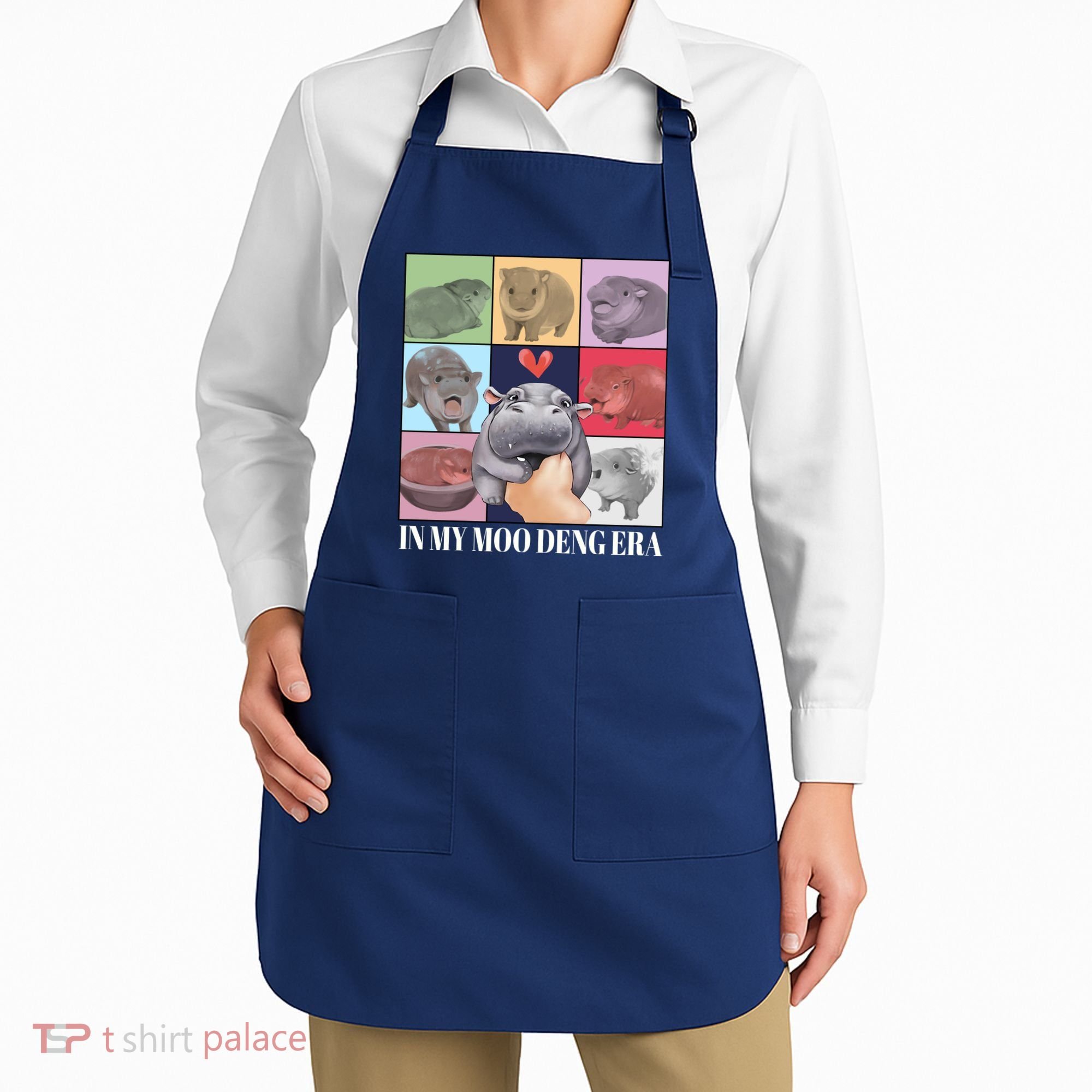 In My Moo Deng Era Funny Hippo Meme Apron