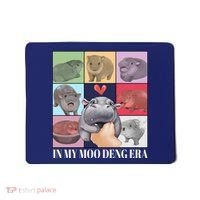 In My Moo Deng Era Funny Hippo Meme Mousepad thumb 0