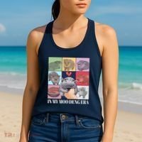 In My Moo Deng Era Funny Hippo Meme Women's Tank Top thumb 2