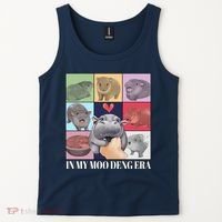 In My Moo Deng Era Funny Hippo Meme Tank Top thumb 2