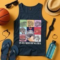 In My Moo Deng Era Funny Hippo Meme Tank Top thumb 4