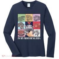 In My Moo Deng Era Funny Hippo Meme Women's Long Sleeve Shirt thumb 0