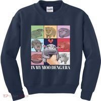 In My Moo Deng Era Funny Hippo Meme Kids Sweatshirt thumb 0