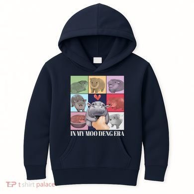 In My Moo Deng Era Funny Hippo Meme Kids Hoodie