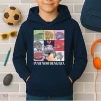 In My Moo Deng Era Funny Hippo Meme Kids Hoodie thumb 2