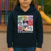 In My Moo Deng Era Funny Hippo Meme Kids Hoodie thumb 3