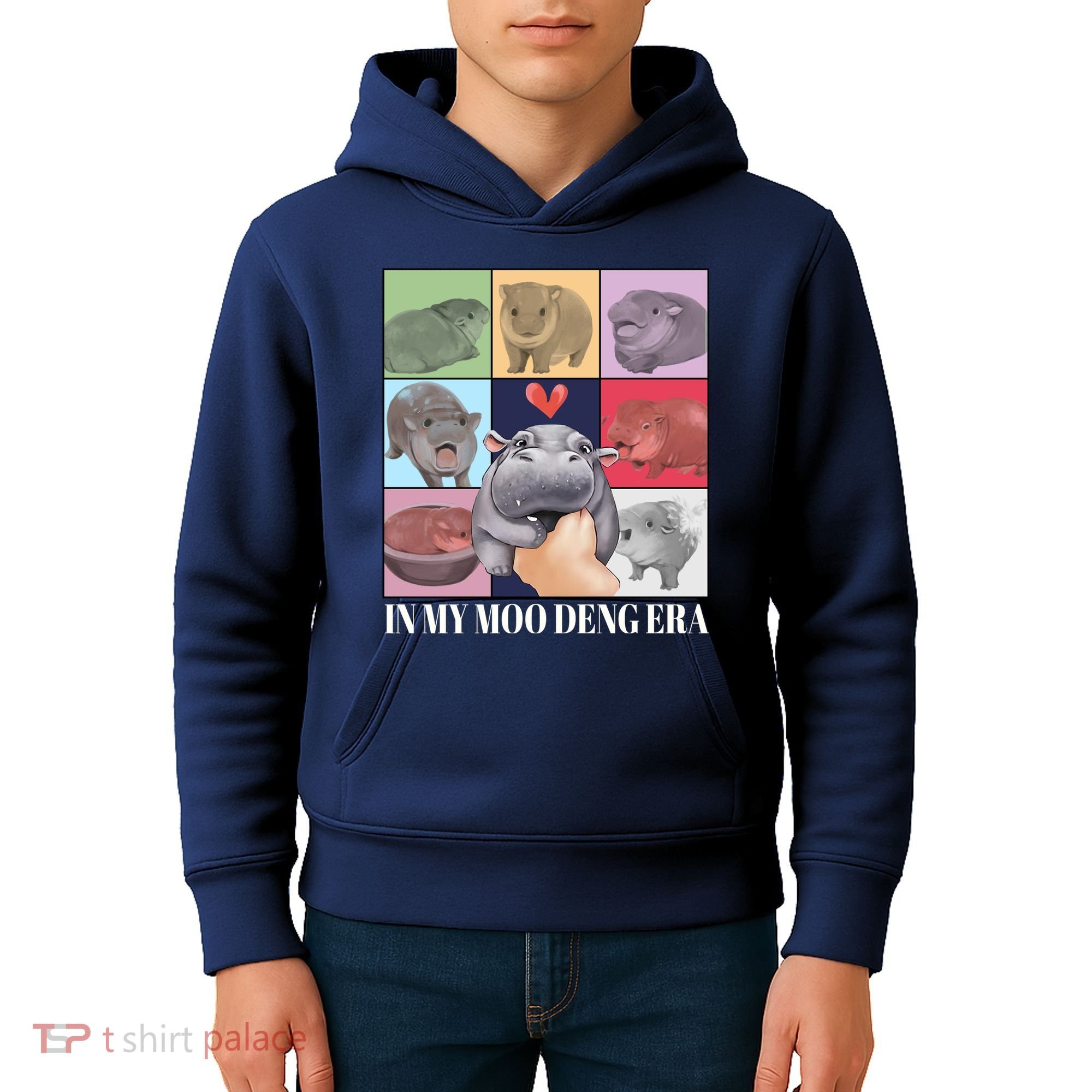 In My Moo Deng Era Funny Hippo Meme Kids Hoodie