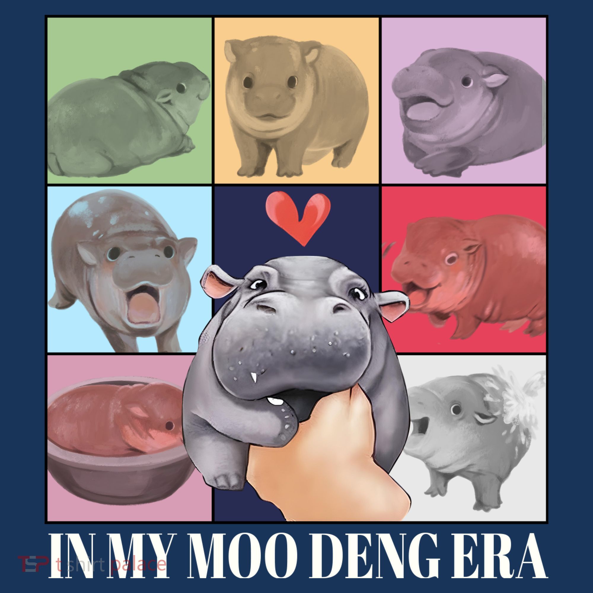 In My Moo Deng Era Funny Hippo Meme Kids Hoodie