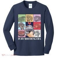 In My Moo Deng Era Funny Hippo Meme Kids Long Sleeve Shirt thumb 0