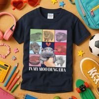 In My Moo Deng Era Funny Hippo Meme Kids T-Shirt thumb 3