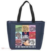 In My Moo Deng Era Funny Hippo Meme Tote Bag thumb 0