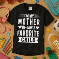 I'm My Mother In Law's Favorite Child Funny Parent Kids T-Shirt thumb 3