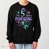 Its My Mermazing 5th Birthday Mermaid Girl Theme 5 Yrs Old Women's Sweatshirt thumb 0