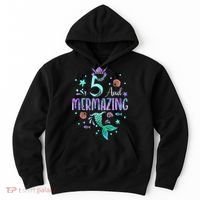Its My Mermazing 5th Birthday Mermaid Girl Theme 5 Yrs Old Hoodie thumb 0